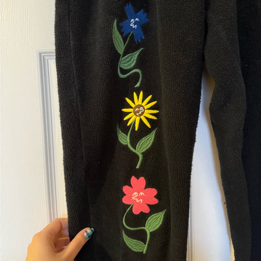 Parks Project Black Joggers with Colorful Floral Accents